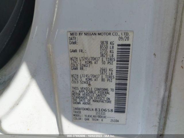 1N6BF0KM0LN810658 Nissan Nv Cargo Sv