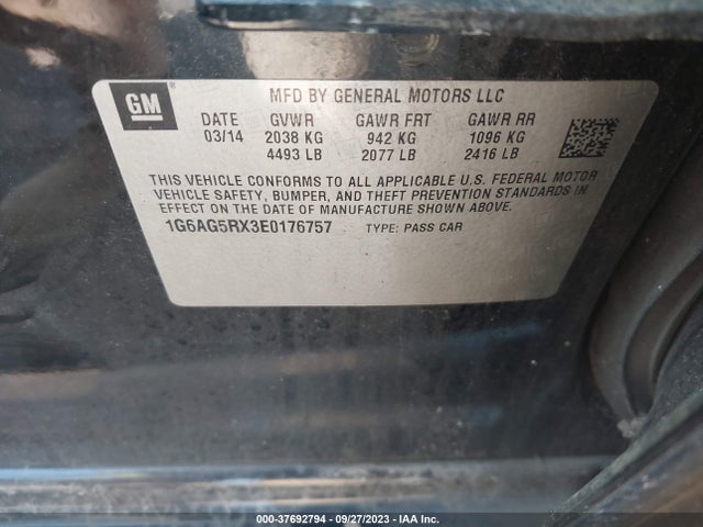 1G6AG5RX3E0176757 Cadillac Ats Standard Awd