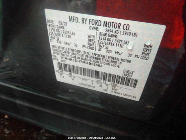 1FMSK8DH7MGB56563 Ford EXPLORER XLT