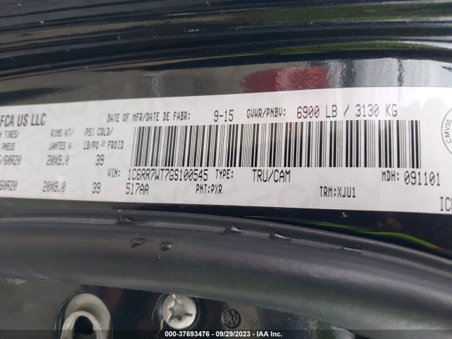 RAM 1500 Longhorn 2016 1C6RR7WT7GS100545 Image 9