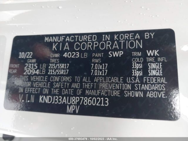 KNDJ33AU8P7860213 KIA SOUL EX