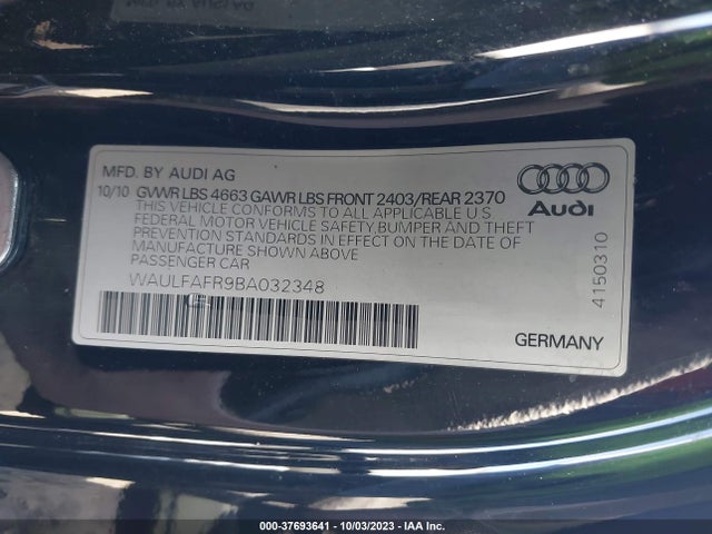 Aukcja sprzedaży 2011 Audi A5 2.0t Premium Plus, vin: WAULFAFR9BA032348, numer aukcji: 37693641