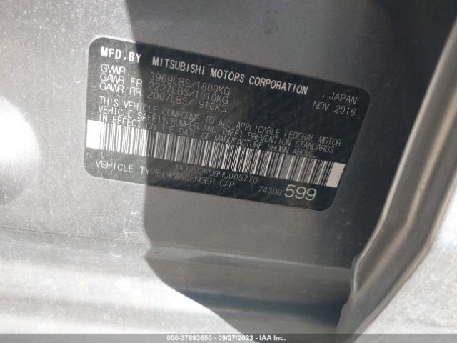 JA32U2FU9HU005770 Mitsubishi LANCER ES
