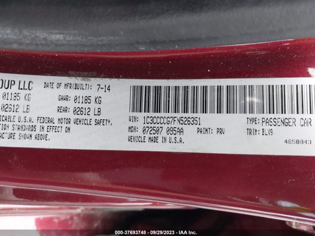 Chrysler 200 C 2015 1C3CCCCG7FN526351 Image 9
