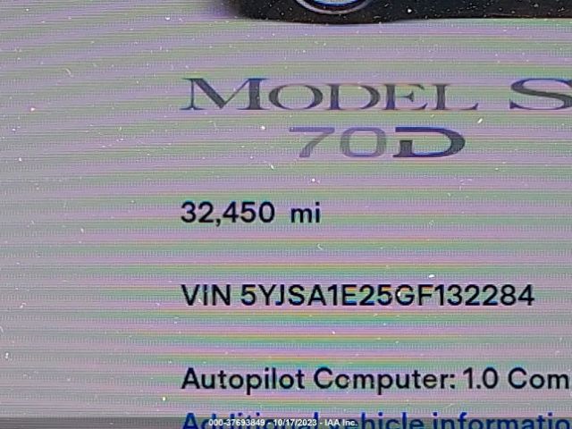 5YJSA1E25GF132284 Tesla Model S 90d/70d/75d/60d/85d