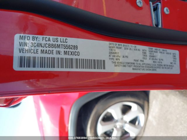 3C4NJCBB6MT556289 Jeep Compass Latitude