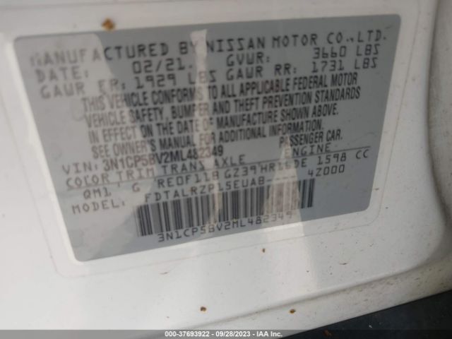 3N1CP5BV2ML482349 Nissan KICKS S