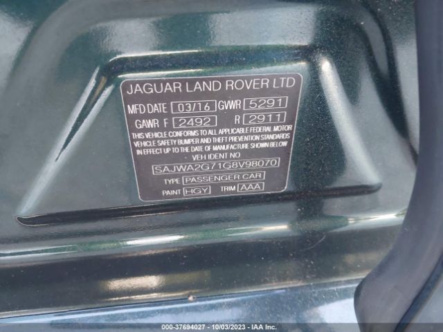 SAJWA2G71G8V98070 Jaguar Xj Xjl Portfolio