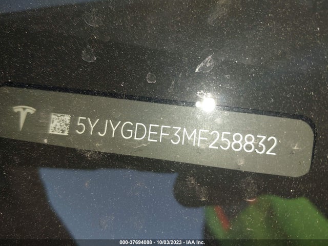Tesla Model Y Performance 2021 5YJYGDEF3MF258832 Image 9