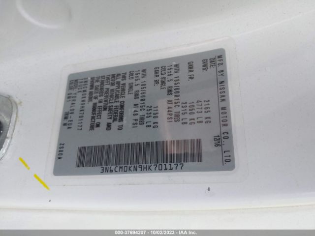 3N6CM0KN9HK701177 Nissan Nv200 Compact Cargo S