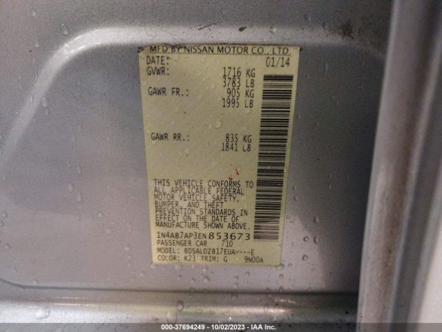 1N4AB7AP3EN853673 Nissan Sentra S/fe+ S/sv/fe+ Sv/sr/sl