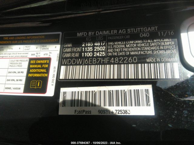 2017 MERCEDES-BENZ AMG C 43 WDDWJ6EB7HF482260 Photo 8