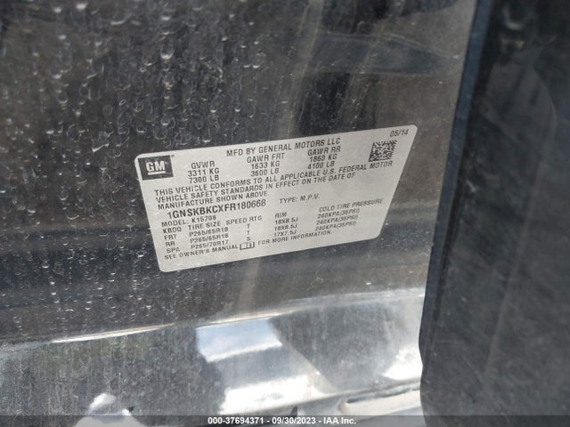 Chevrolet Tahoe Lt 2015 1GNSKBKCXFR180668 Image 9