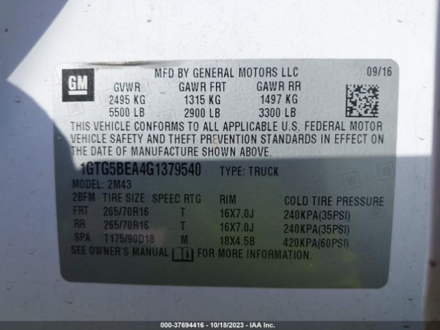 1GTG5BEA4G1379540 GMC Canyon 2wd