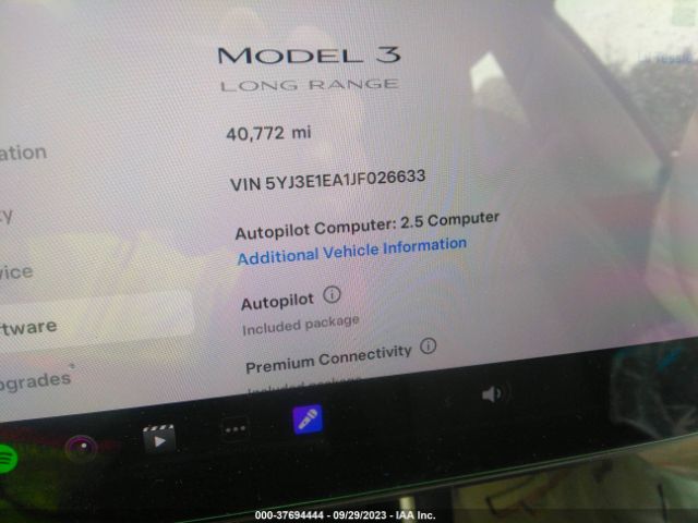 5YJ3E1EA1JF026633 Tesla Model 3 Range Battery