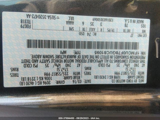 1FMCU0F78GUC81095 Ford ESCAPE S