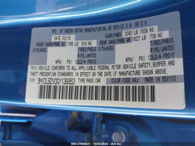 3MYDLBZV0GY138853 Scion IA