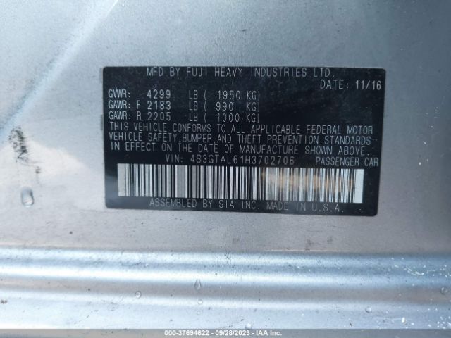 4S3GTAL61H3702706 Subaru Impreza Sport