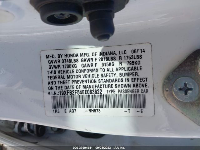 19XFB2F54EE063622 Honda Civic Sedan Lx