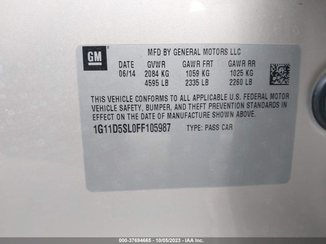 Chevrolet MALIBU LT 2015 1G11D5SL0FF105987 Image 9