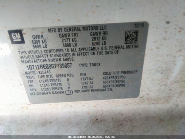 1GT12REG9GF139057 GMC SIERRA 2500HD