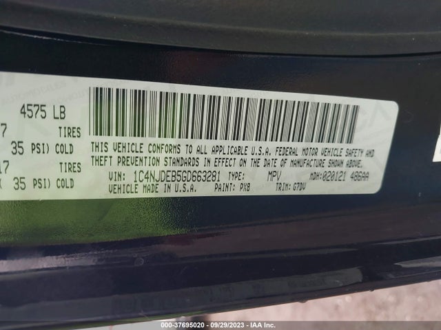 1C4NJDEB5GD663281 Jeep Compass Latitude
