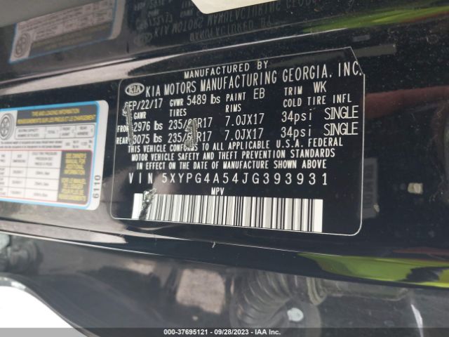 5XYPG4A54JG393931 KIA Sorento Lx V6