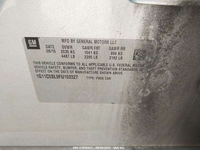 Chevrolet MALIBU LT 2015 1G11C5SL9FU150327 Image 9