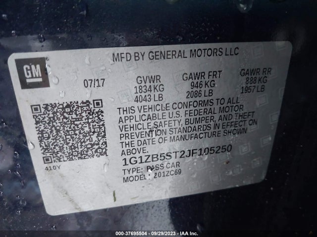 Chevrolet MALIBU LS 2018 1G1ZB5ST2JF105250 Image 9