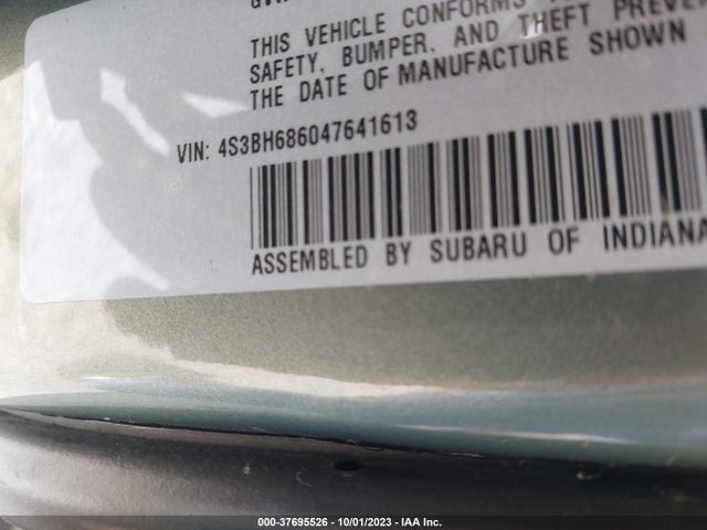 2004 SUBARU LEGACY WAGON OUTBACK LTD VIN: 4S3BH686047641613