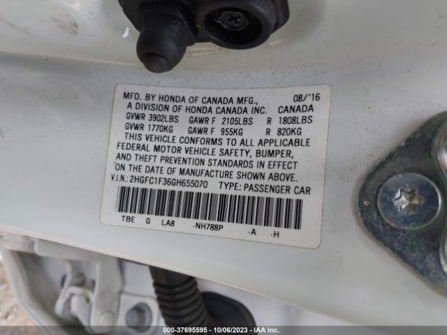 2HGFC1F36GH655070 Honda Civic Sedan Ex-t