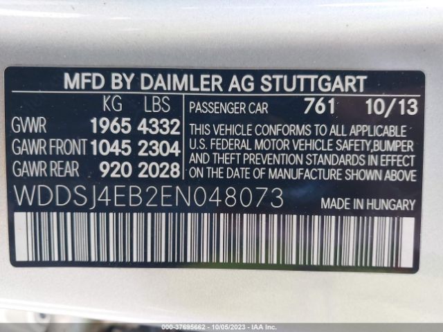 WDDSJ4EB2EN048073 Mercedes-Benz Cla-class Cla 250