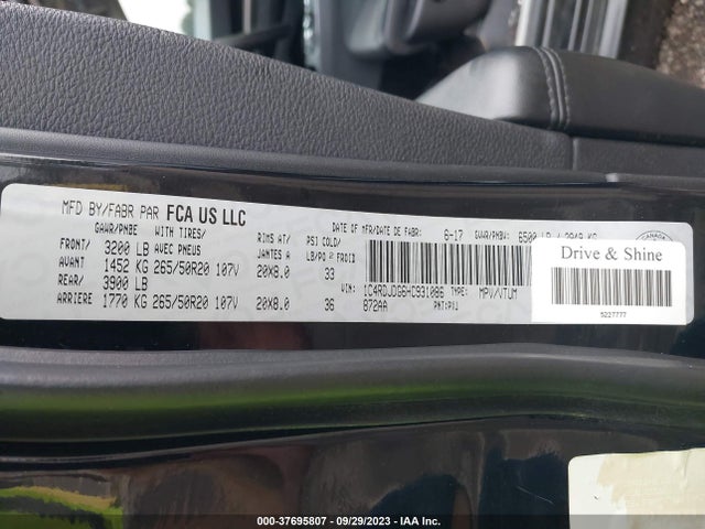 Dodge DURANGO GT 2017 1C4RDJDG6HC931086 Image 9