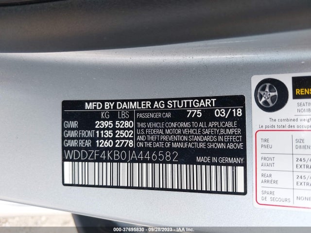 WDDZF4KB0JA446582 Mercedes-Benz E-class E 300