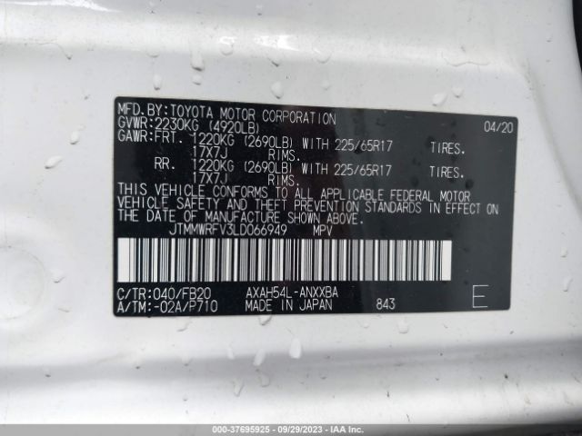 2020 TOYOTA RAV4 JTMMWRFV3LD066949 Photo 8