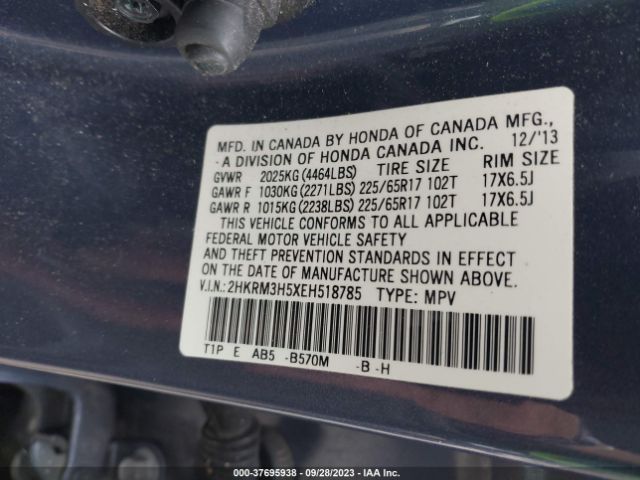 2HKRM3H5XEH518785 Honda CR-V EX