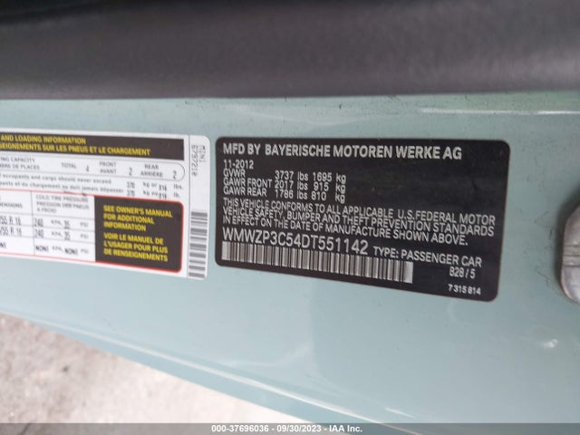 2013 MINI COOPER CONVERTIBLE WMWZP3C54DT551142 Photo 8