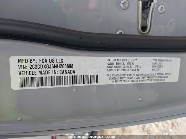 Dodge Charger Scat Pack 2022 2C3CDXGJ6NH208898 Image 9