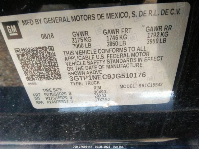 3GTP1NEC9JG510176 GMC Sierra 1500 Slt