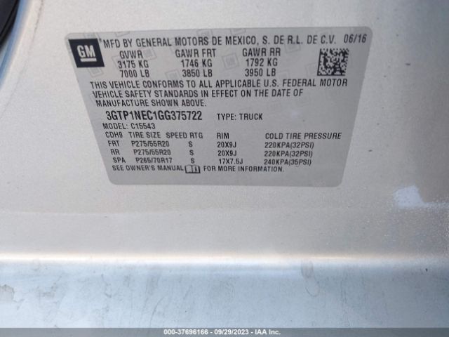 3GTP1NEC1GG375722 GMC Sierra 1500 Slt