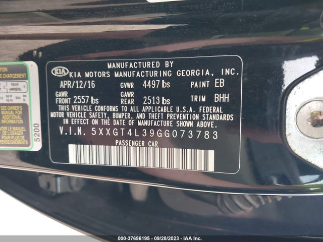 KIA Optima Lx 2016 5XXGT4L39GG073783 Image 9