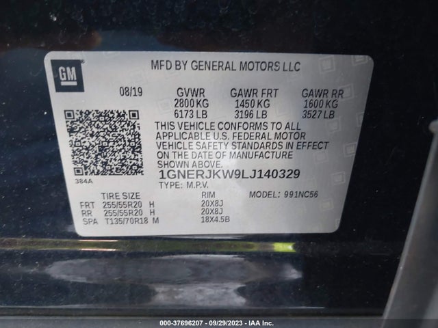 Chevrolet Traverse Rs 2020 1GNERJKW9LJ140329 Image 9