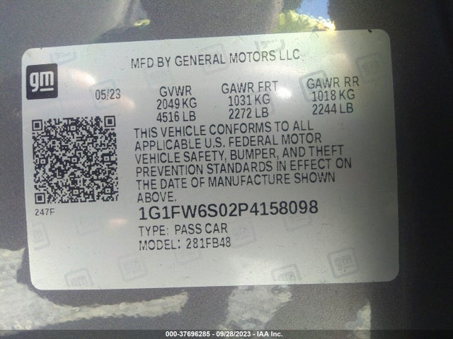 Chevrolet Bolt Ev 1lt 2023 1G1FW6S02P4158098 Image 9