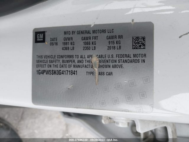 1G4PW5SK0G4171841 Buick Verano Sport Touring