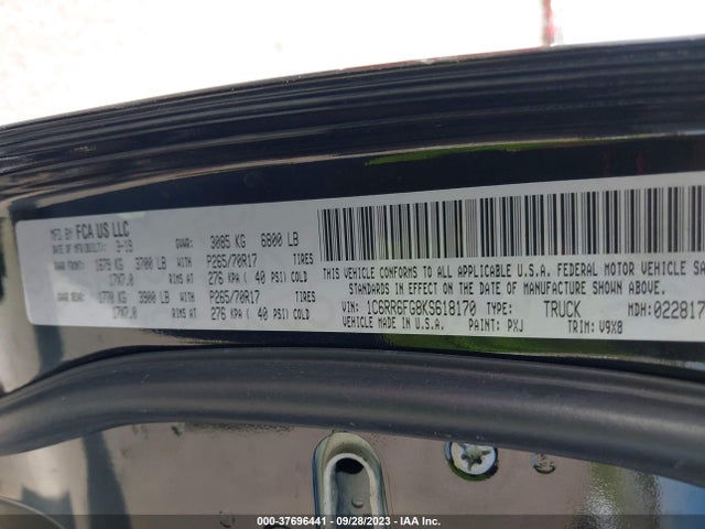 1C6RR6FG8KS618170 RAM 1500 Classic Tradesman