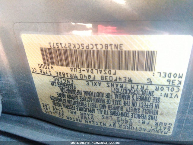 2012 NISSAN VERSA S VIN: 3N1BC1CP5CK271571