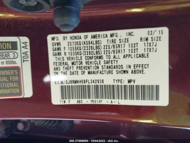 5J6RM4H56FL042936 Honda CR-V EX