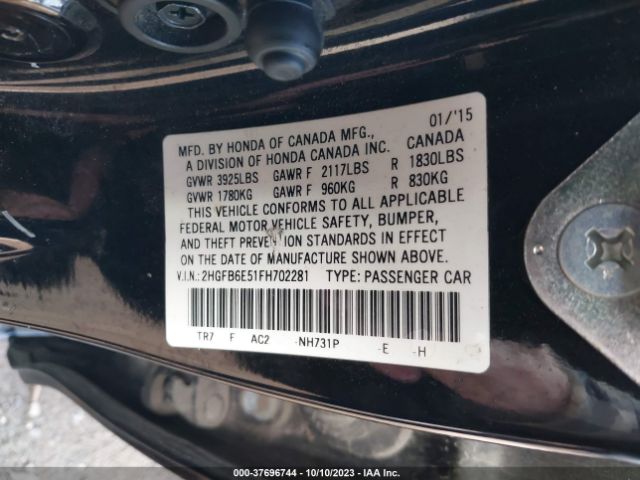 2HGFB6E51FH702281 Honda Civic Sedan Si