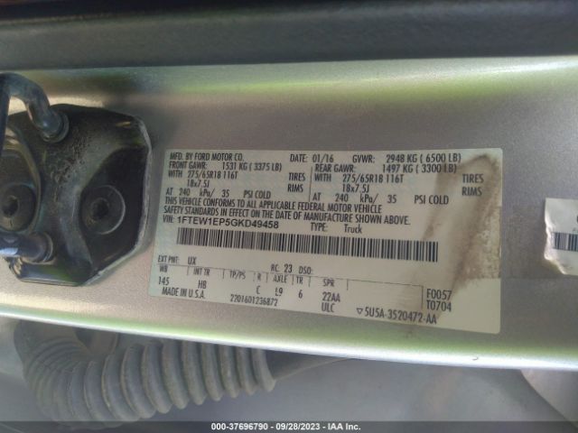 1FTEW1EP5GKD49458 Ford F-150 Xlt/xl/lariat