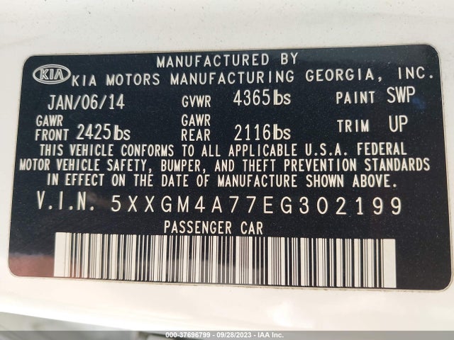 KIA Optima Lx 2014 5XXGM4A77EG302199 Image 9
